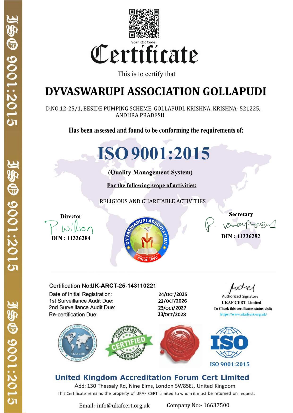 Certificates